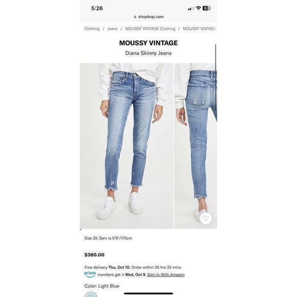 MOUSSY VINTAGE Diana Skinny Jeans size 26 - Picture 1 of 7